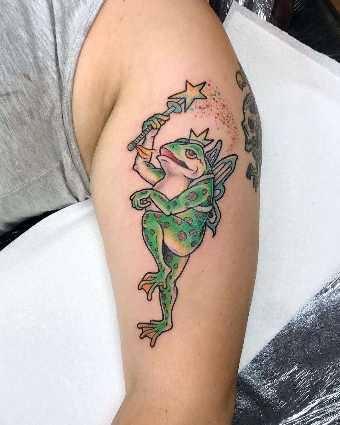 Disney Inspired Tattoos on Instagram What a great princessandthefrog  piece by artist melonstamp 0 di  Disney inspired tattoos Disney  tattoos Frog tattoos