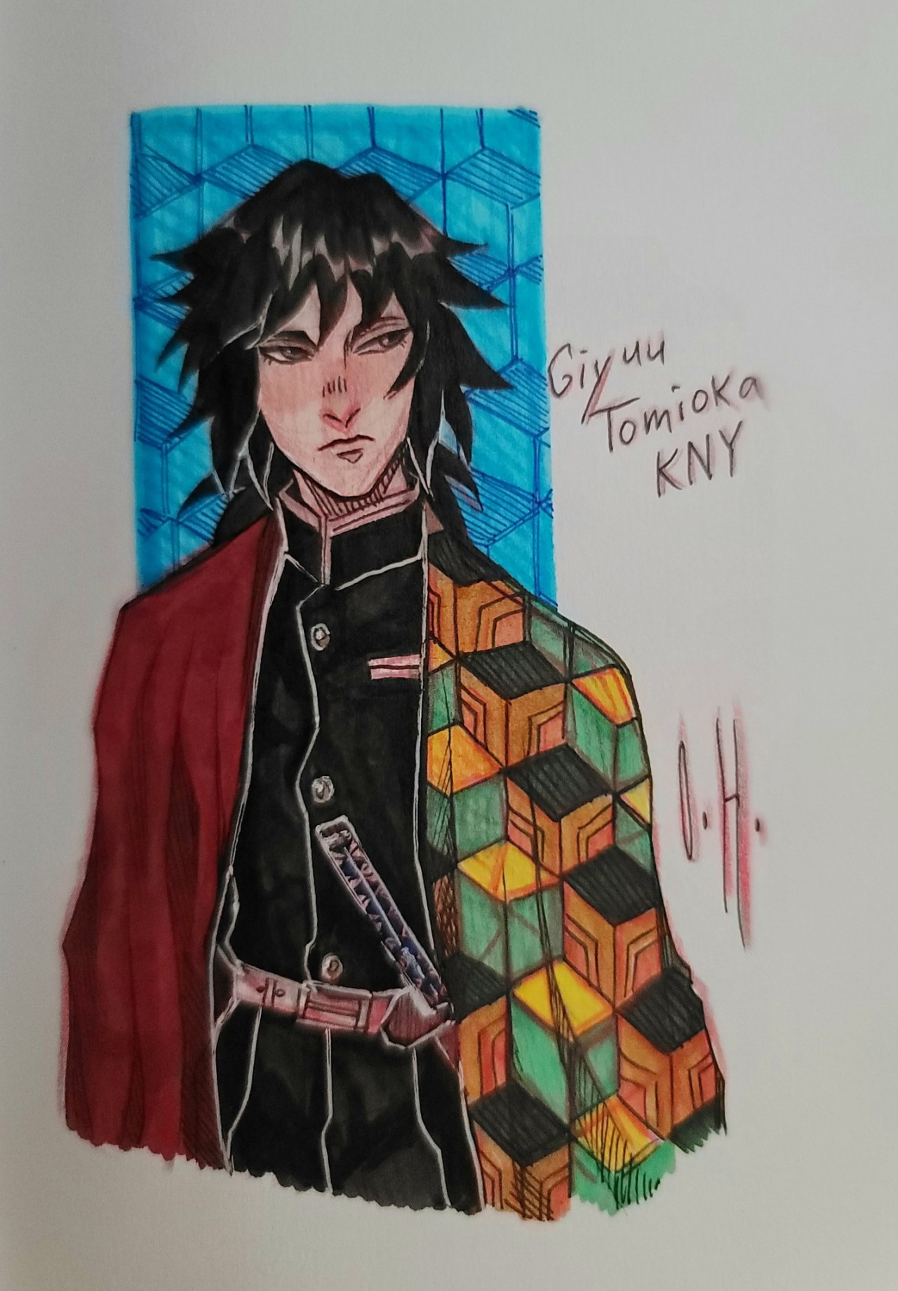 HOW TO DRAW GIYU TOMIOKA - DEMON SLAYER (Kimetsu no Yaiba) 