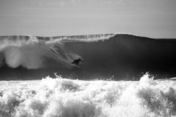 lungscancer:  Dane sniffed out the biggest and best waves France had to offer. This day, there were no takers except for him and Craig, who traded off chaotic lumps of water for hours on end. Snapped boards littered the beach, beatings were aplenty, but