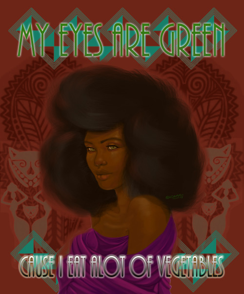 thejungleofmufasa:  “Green Eye’s” Digital Painting and Typography