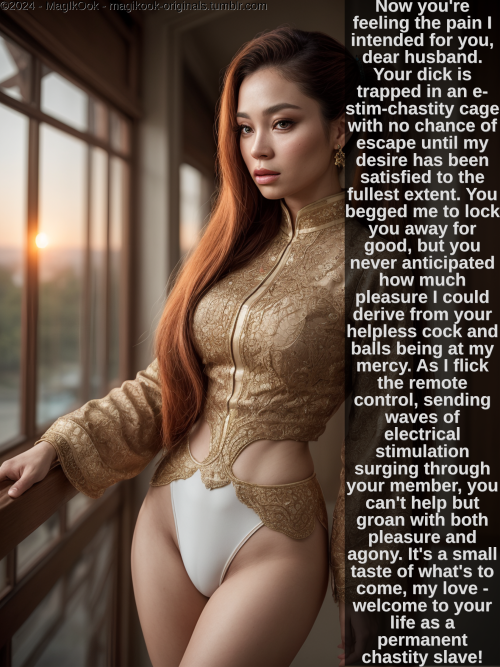 Now You're Feeling The Pain I Intended For You, Dear Husband. Your Dick Is Trapped In An E-stim-chastity