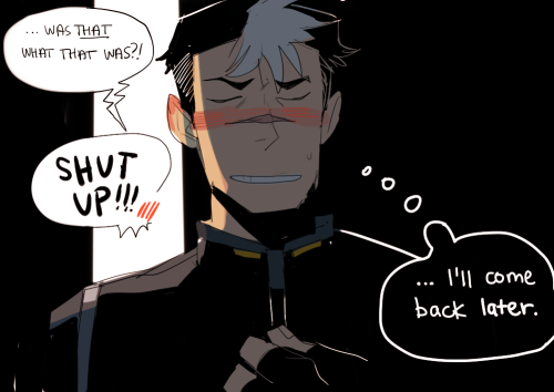 sakuraplumskyes:  runmonsterun:  The Paladins discuss the source of Shiro’s “coolness.”   @goddessoftheworld look at them