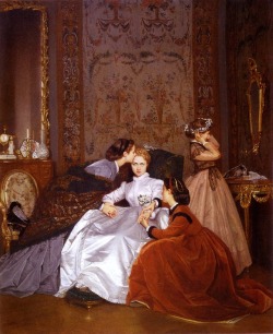 kingsgrave: skolita:  shiraglassman:  jhameia:  kakapokitty:  kawaikunaii:  knockingghosts:  myartmoods:  The Hesitant Betrothed by Auguste Toulmouche (1866)  I have always adored this painting. Having the central female figure stare with awareness at