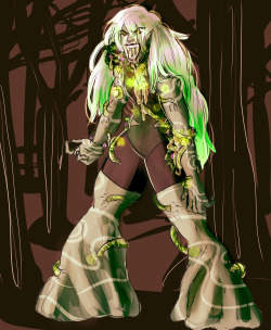 jen-iii:  Concept art for Plant sickness infected Seraphinite from rhinocio Tenacity! The idea was that since Gems can’t get human illnesses due to them being Polymorphic Sentient Rocks, they can still get a ‘sickness’ of sorts due to the organic