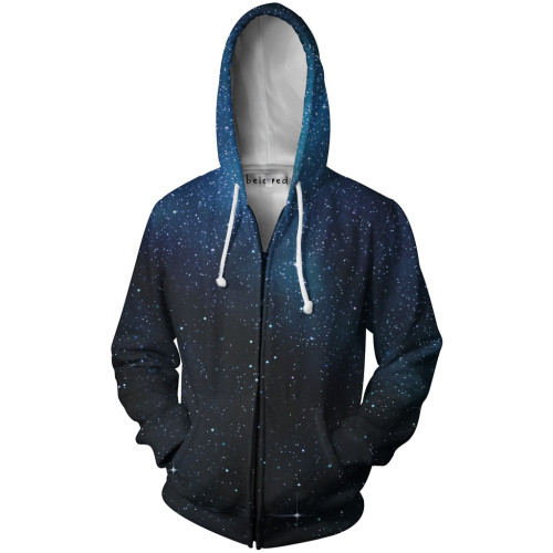 kinshopping:Starry Starry Night Zip-Up Hoodie - $69.00