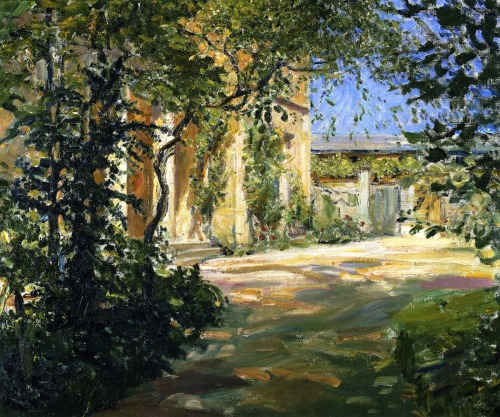 master-painters: Max Slevogt  - Garden in Godrammstein with Overgrown Trees and Pond - 191