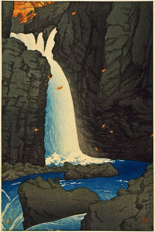 nobrashfestivity:  Kawase HasuiYûhi Falls at Shiobara (Shiobara Yûhi no taki), from the series Souvenirs of Travel I (Tabi miyage dai isshû)1920