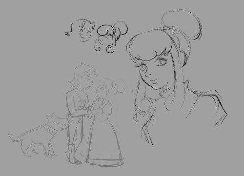 ko-fi request of Klimt/Lady Baskerville! plus some bonus doodles and sketch bc i like them lolthank 