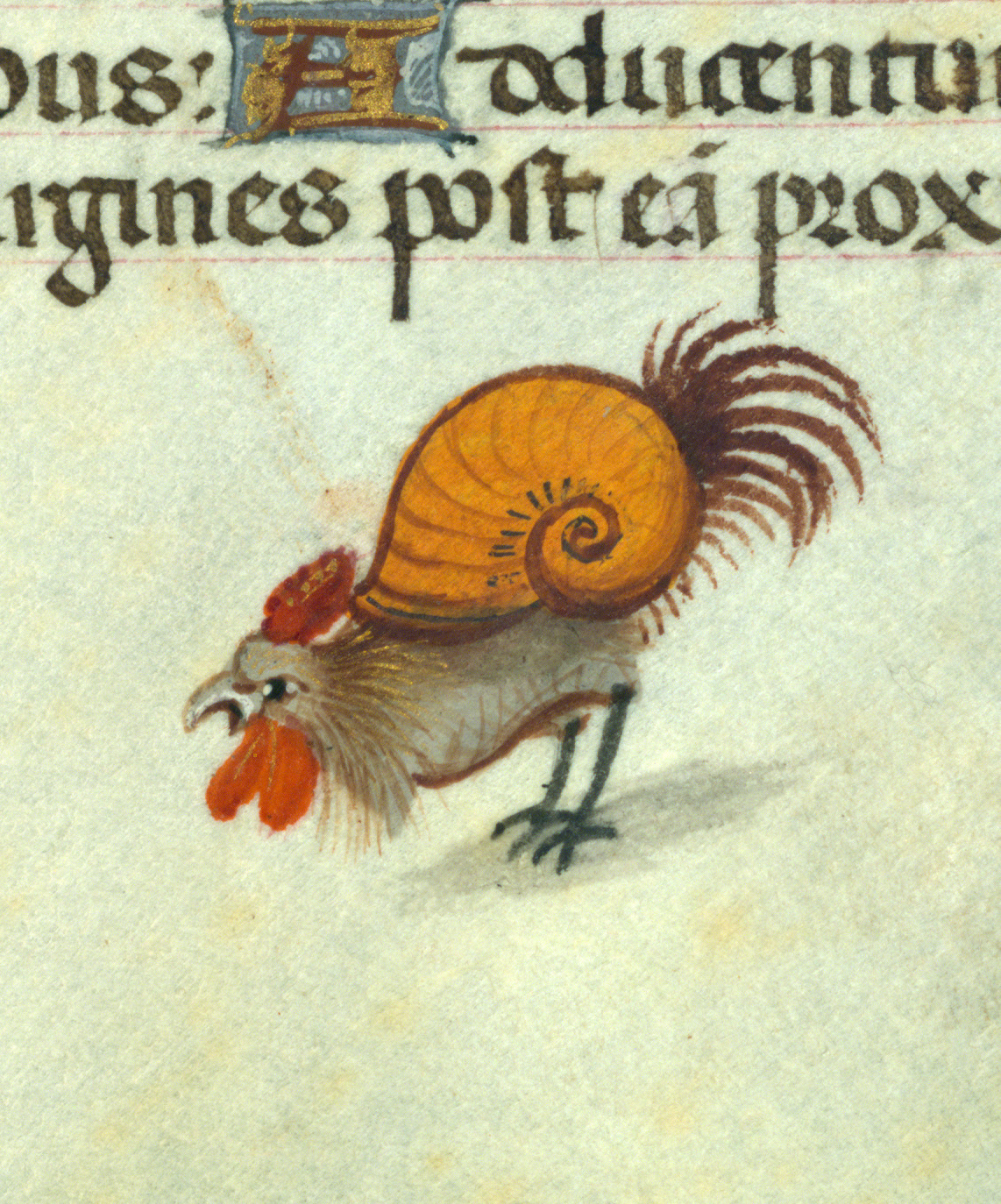 discardingimages: snailchicken book of hours, Bruges ca. 1500 Baltimore, Walters