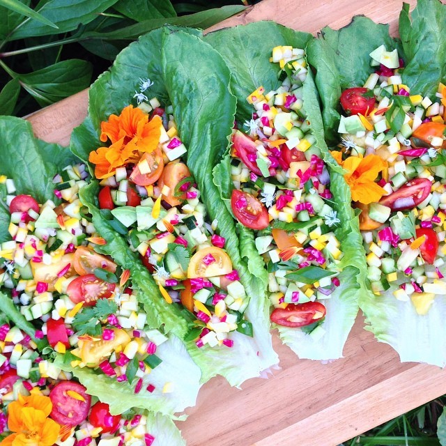 Eat To THRIVE — Romaine lettuce “tacos” tonight filled with diced...