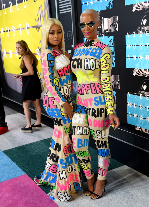 celebritiesofcolor:Amber Rose and Blac Chyna attend the 2015 MTV Video Music Awards at Microsoft The