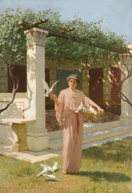 via-appia:Feeding the Doves, late 1800sStefan Bakałowicz (1857 - 1947)