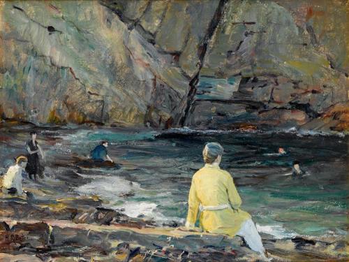 The yellow sweater   -   Howard Russell Butler , 1917American, 1856-1934oil on board, 41.30 x 53.30 