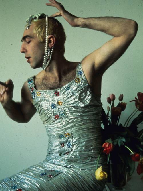 shihlun:  Derek Jarman, as Miss Crepe Suzette, the winner of The Alternative Miss World, 1975: Wild.                                                               Photo: Marc Balet