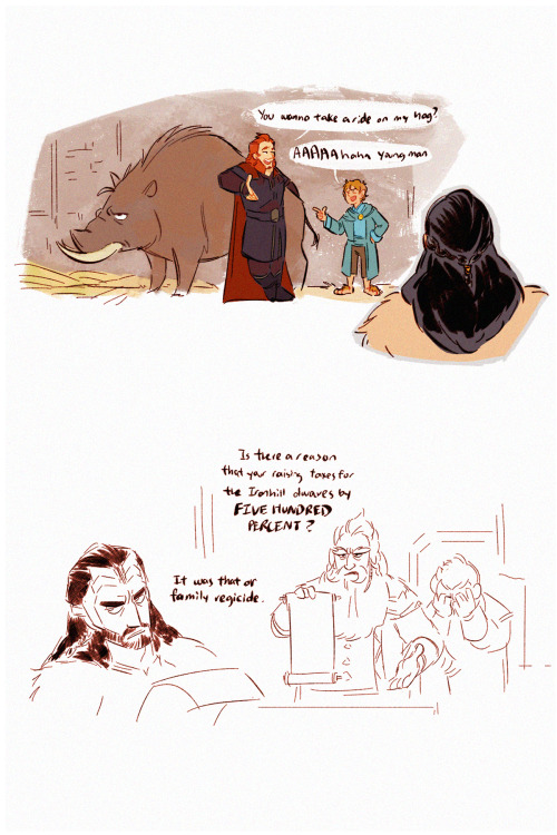 seadeepspaceontheside:  Dain, come get your son. Thorin III Stonehelm - Young, Sociable, Red head, B