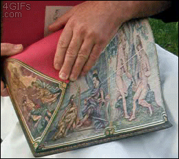 Book contains hidden paintings on the edges of the pages