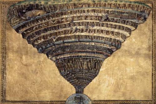 artist-botticelli: The Abyss of Hell, 1480, Sandro BotticelliMedium: coloredpencils,parchment