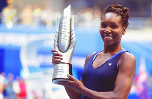 mayaangelique:  highmelalanin:  kushtenbell:  sourcedumal:  groundstrokes:  Venus Williams | Wuhan Open 2015 Champion↳ def. Garbiñe Muguruza 6-3, 3-0 ret. 47th career title, 2nd title in 2015 (after Auckland) 9th WTA Premier Mandatory/Premier 5 title