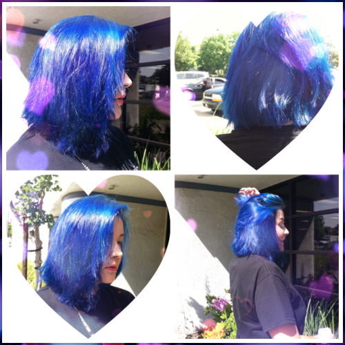 Blue hair done by me. Hair before this was a faded light turquoise/blue. Products Used: Privana Chro