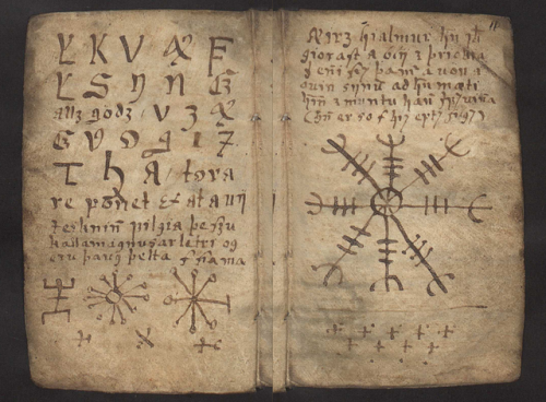 troldkunst:This Icelandic grimoire, or ‘Galdrakver’ is from around 1670, and one of few 