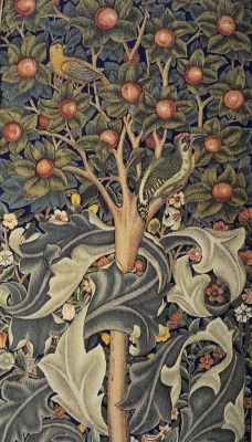 arsvitaest:  &ldquo;Woodpecker&rdquo; tapestry [detail] Designer: William Morris (English, 1834-1896)Date: 1885 The Woodpecker tapestry by William Morris is very often seen in a special light by many Morris fans, as it was a decorative piece that was