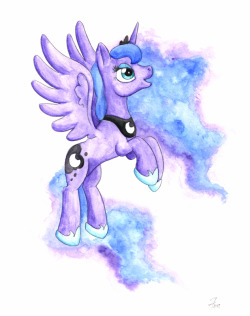 theponyartcollection:  Luna Watercolor by