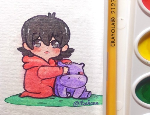 itzahann: A little watercolor doodle of baby Keith using crayola watercolours. I thought it would be