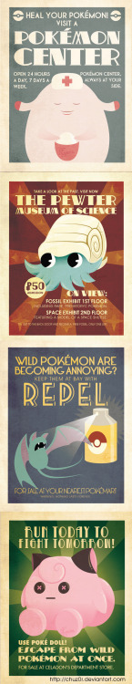 chuz0r: Pokémon advertising posters, more here.