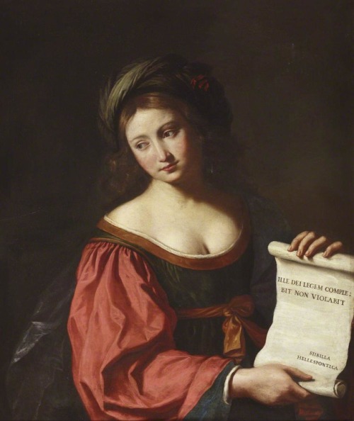 books0977:The Sybil Hellespontica. Guercino (Giovanni Francesco Barbieri) (Italian, 1591-1666). Oil 