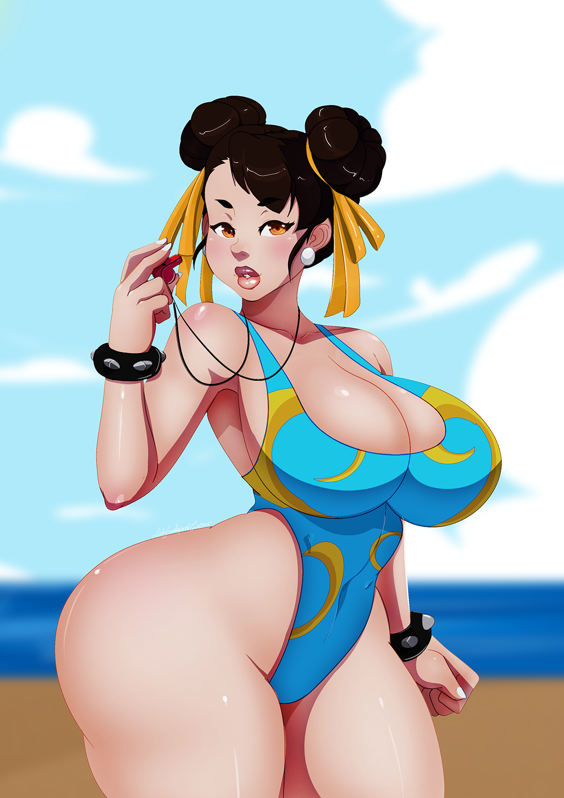 ladycandy2011:Baywatch chun li and 2nd version emulating her normal costume 