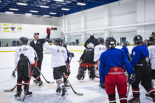 Colton Parayko returns to Fairbanks to teach at a summer camp for young hockey players. July 2019. P