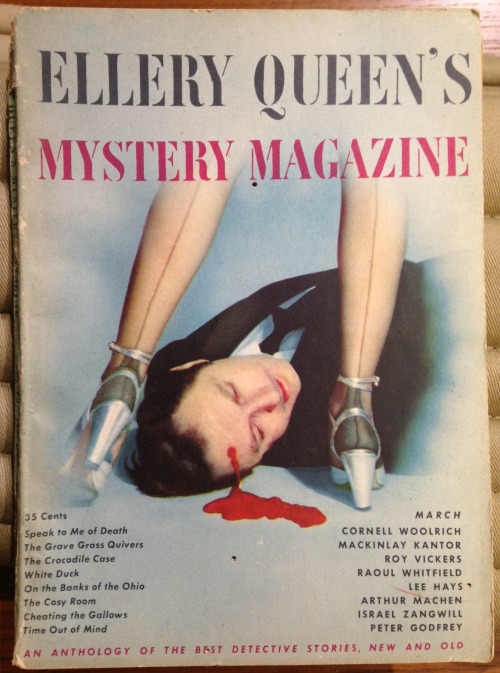 We came across Ellery Queen’s Mystery Magazine and were intrigued by the cover illustrations. We hav