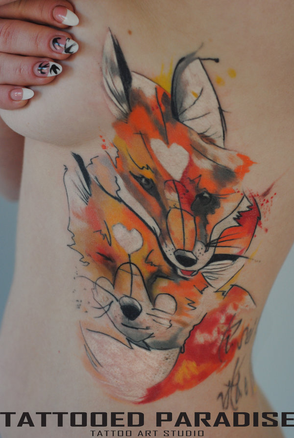 rubendomfer:  Watercolor tattoo by Aleksandra Katsan 