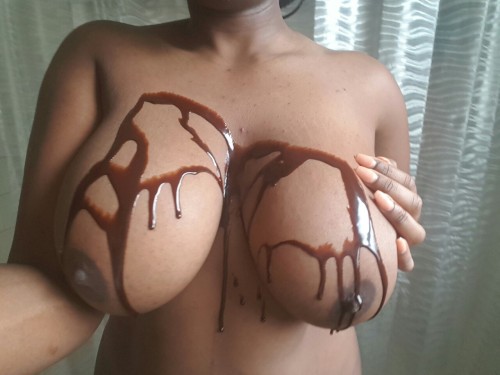 turnedoutebony: cococream: pretty-tittie-city: #TittieTuesday are u hungry? Video will be posted on 