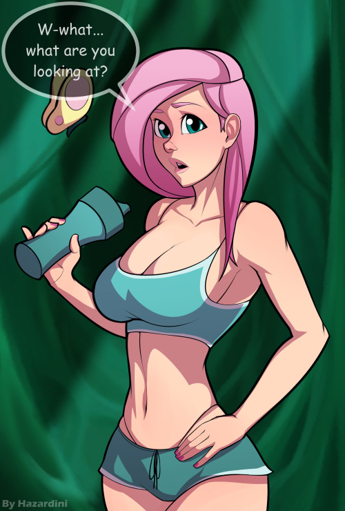 hazardini:  Fluttershy on her workout session.