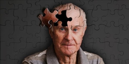 Memory loss, Older gentleman with a puzzle piece missing