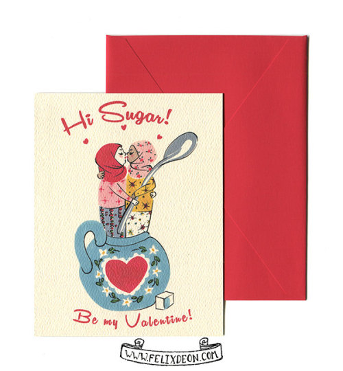 **Hi Sugar**This lesbian Valentine’s Card is already available in my Etsy Store. Click HERE. 