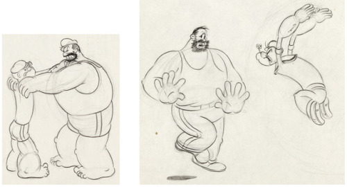 Popeye animation drawings from the Fleischer era (1930s).