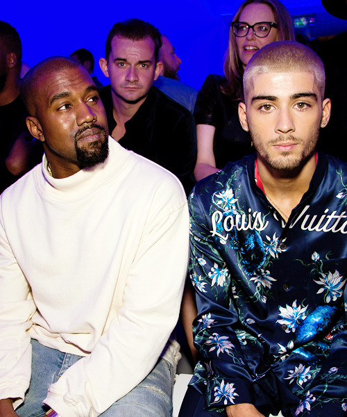 celebritiesofcolor:  Kanye West and Zayn Malik attend the Louis Vuitton Menswear