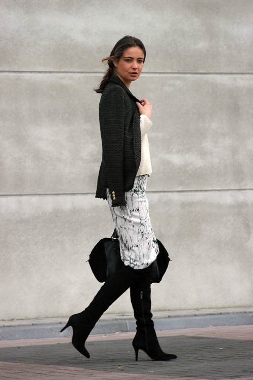 Fashion blogger Annemiek Kessels from modedamour in Duo over-the-knee boots.Source:  moded