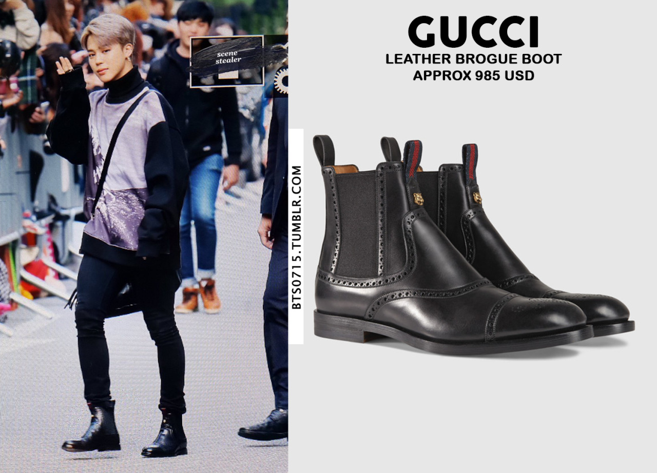 161014 | JIMIN : GUCCI - Leather brogue boot //... : BTS FASHION/STYLE ...