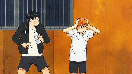 aki00113:  HINATA IMITATING KAGEYAMA  (´∀｀)♡ THESE TWO SHOULD HURRY UP AND GET MARRIED ALREADY. 