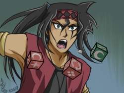 mpuzzlegirl: “Go! Dice Roll!” Decided to try my hand at a screen shot redraw, and thanks to @thewittyphantom‘s wonderful screen shot posts they do, I found one quickly! The Original Shot: …Otogi, what did they do to your…everything? 