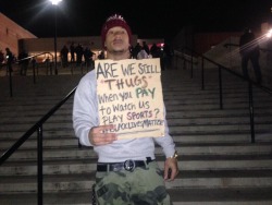 be-blackstar:  jasnojutsu:  University of Maryland wide receiver Deon Long supporting tonight’s die in which took place outside of UMD’s Xfinity Center right before the Maryland vs University of Virginia basketball game. Students gathered on the steps