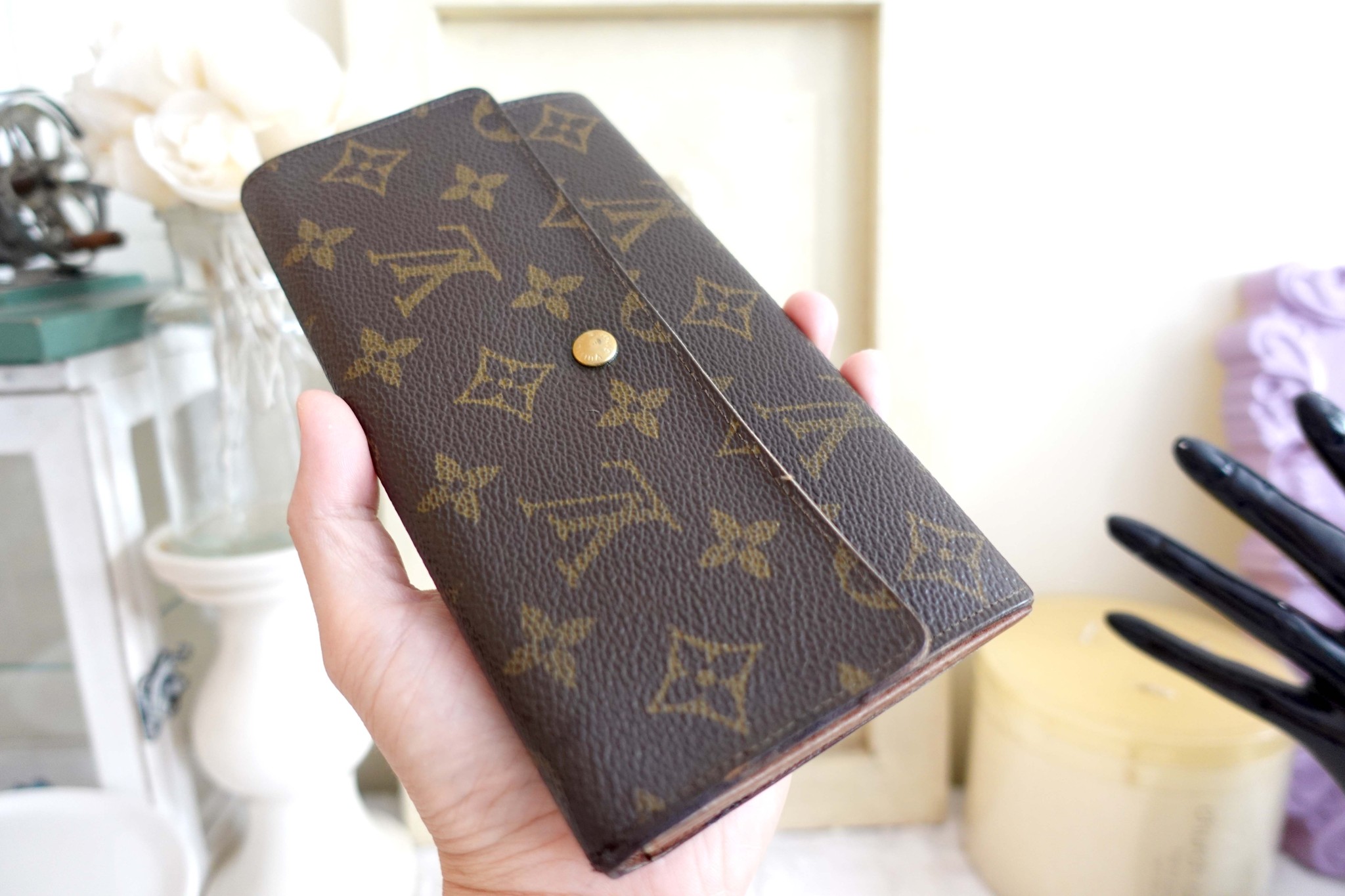 Louis Vuitton Brown, Pattern Print 2013 LV Monogram Wallet