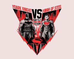 dcfilms:  “Batman V Superman: Dawn of Justice” promo art in the style of old school boxing posters.   I want  March 16th to come very quickly!