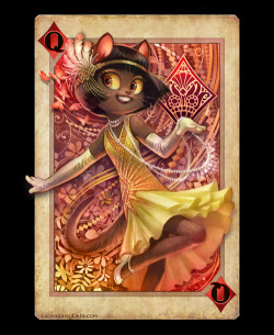 lackadaisycats:  I’ve been sitting on these since winter, although I’m not sure exactly why.  I still think about doing a playing card deck someday and started working up some face card designs when I had a little time off over the holidays.  I