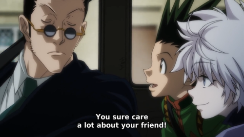 xpolarissx:Leorio talking about Kurapika and then.Hunter x Hunter Phantom Rouge