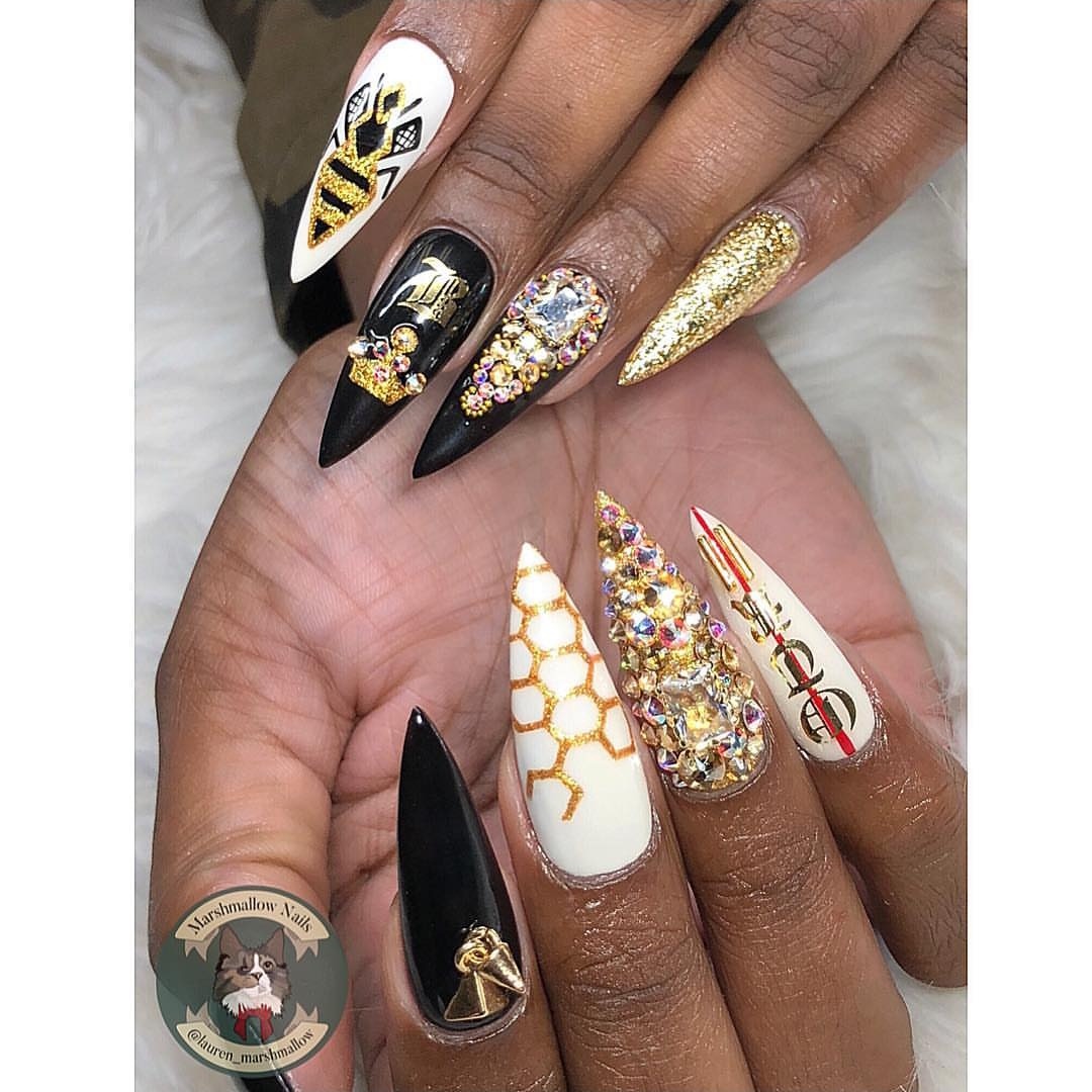 Nails on Black Women — JAY & 'YONCE . #Lauren_Marshmallow 🐝🖤🎤