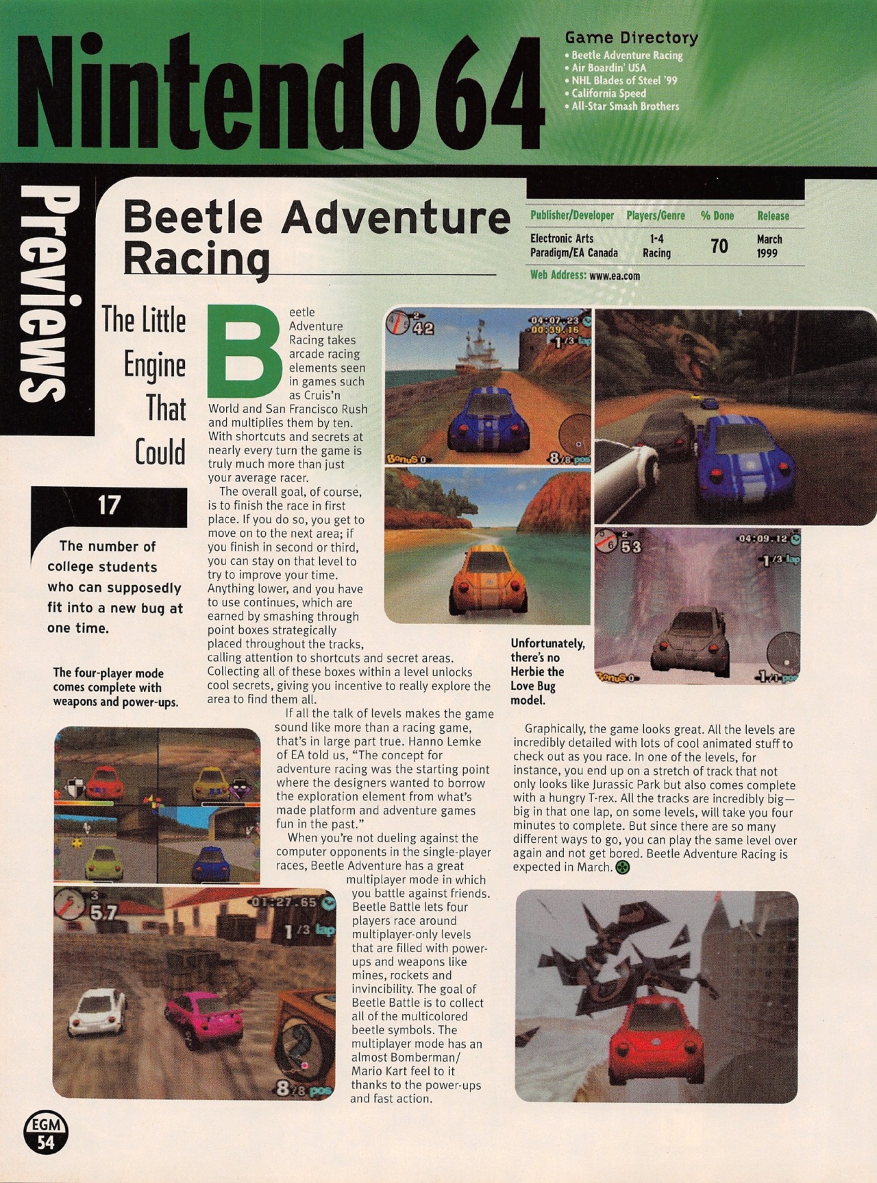 oldgamemags:  EGM #116, March ‘98 - Beetle Adventure Racing was awesome! [Follow